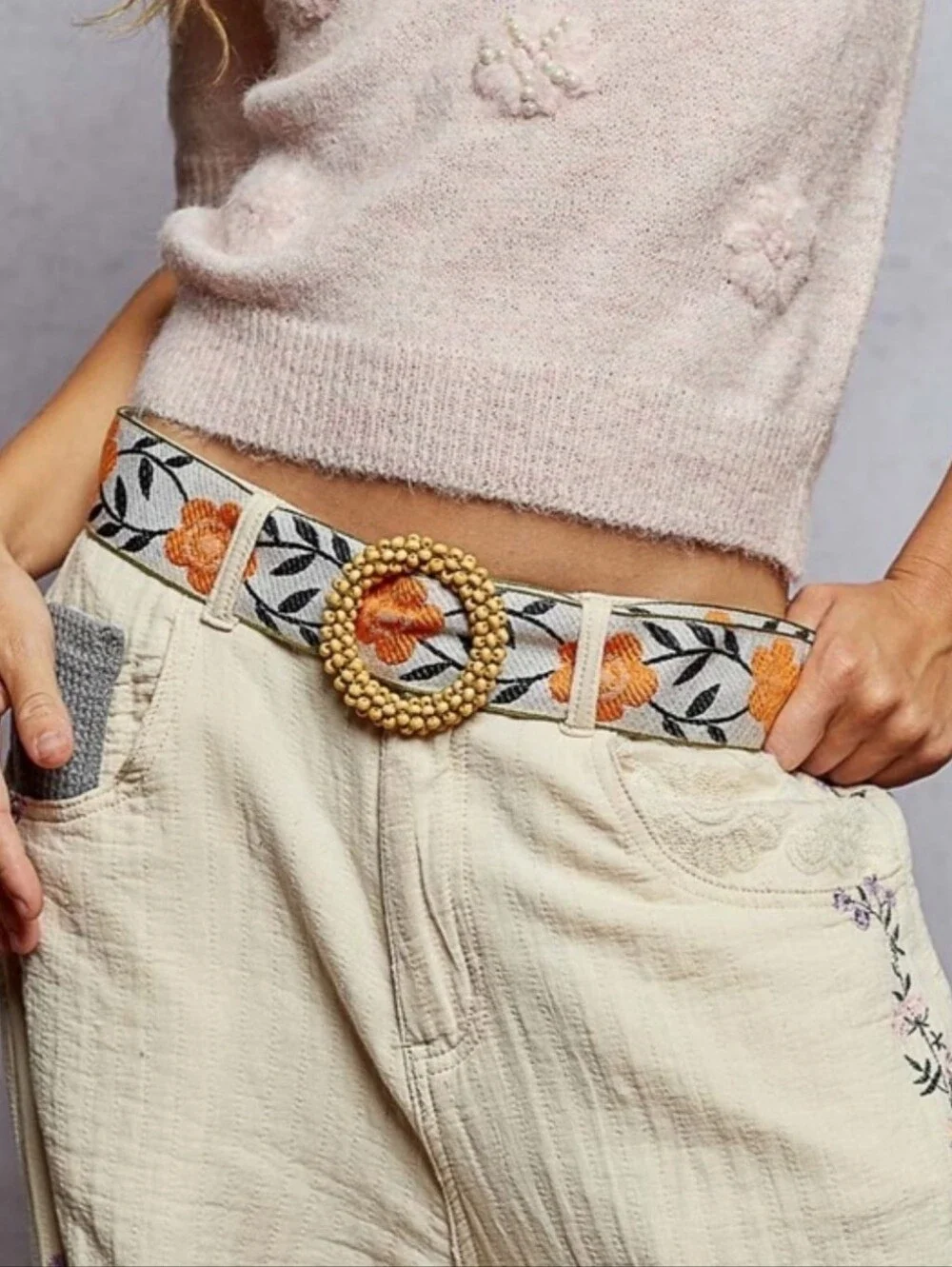 New POL Belt Women's Floral Adjustable Cloth One Size Boho Bohemian Long
